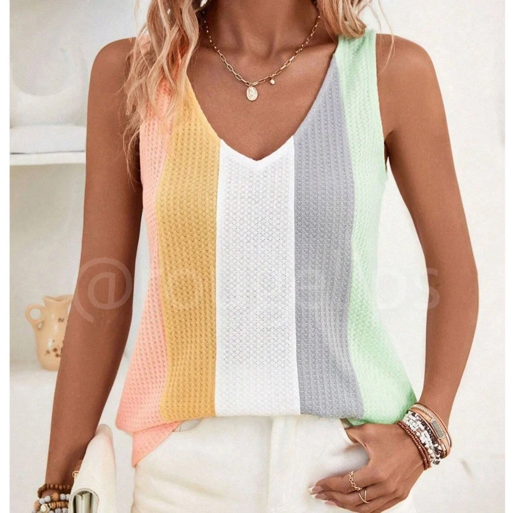 Rouge! Multicolor Striped Tank Top - Picture 1 of 7